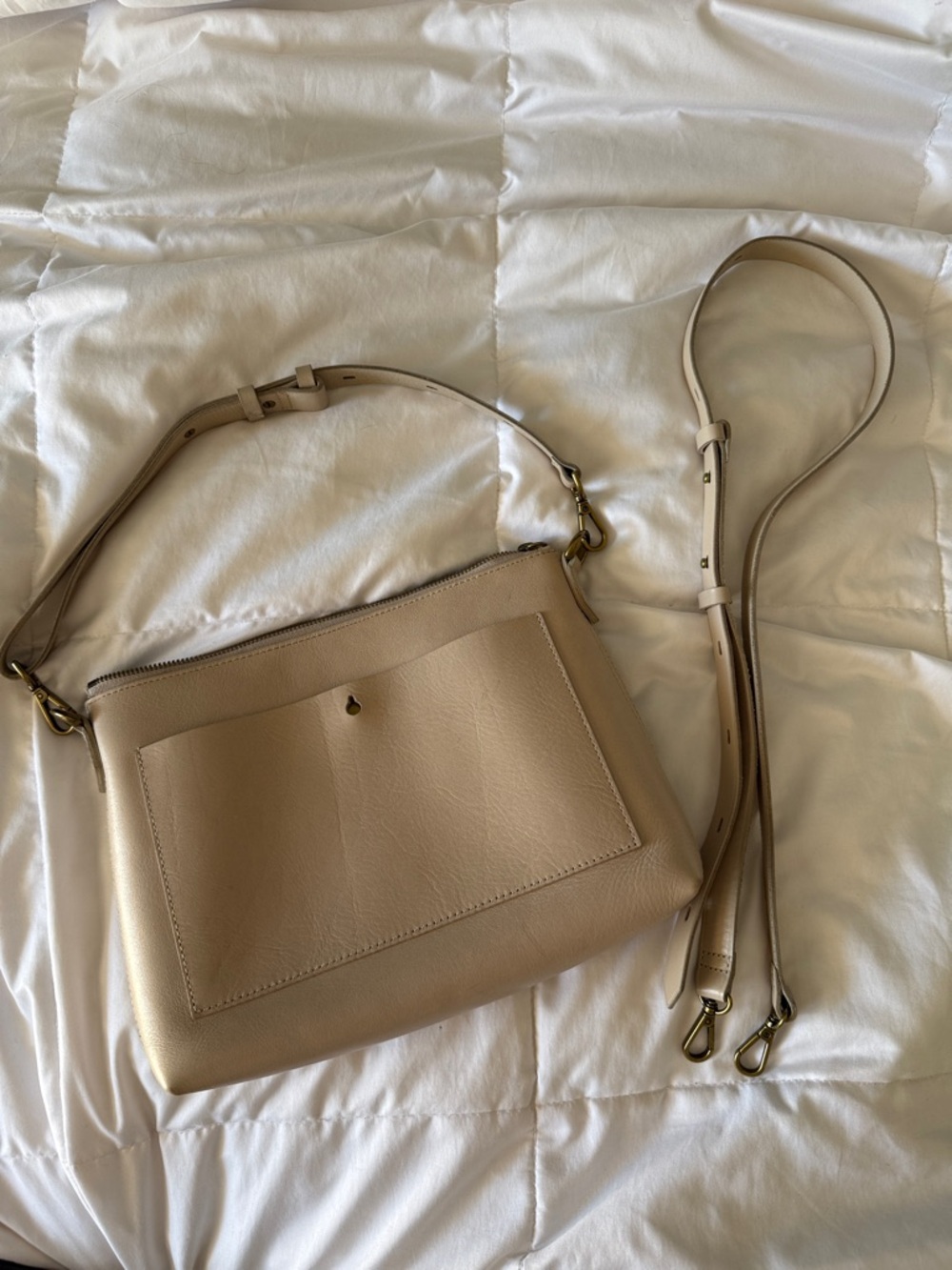 Madewell Beige Leather Crossbody Bag